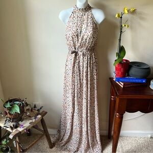 Rokoko NWT halter sleeveless belted maxi dress size small